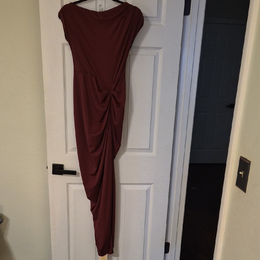 SHEIN Asymmetrical Burgundy Dress